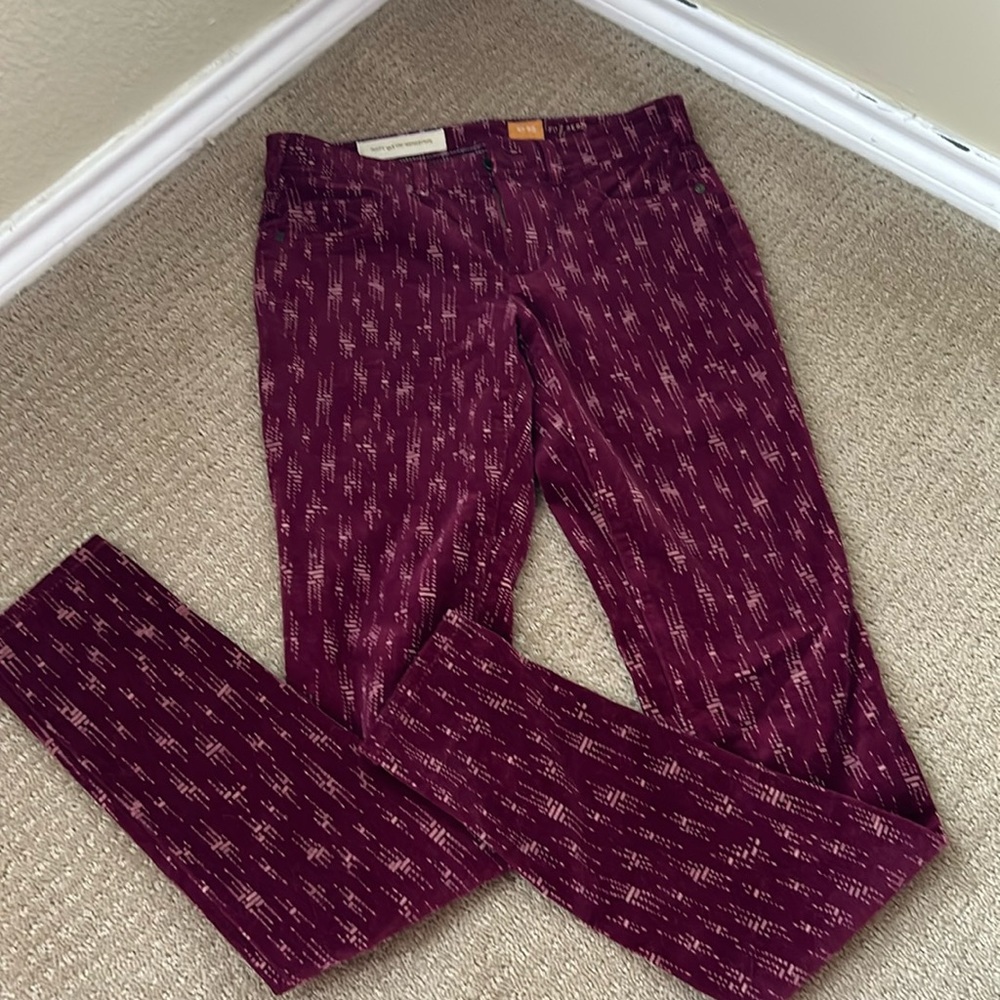 Anthropologie Pilcro Maroon Corduroy pants size 25